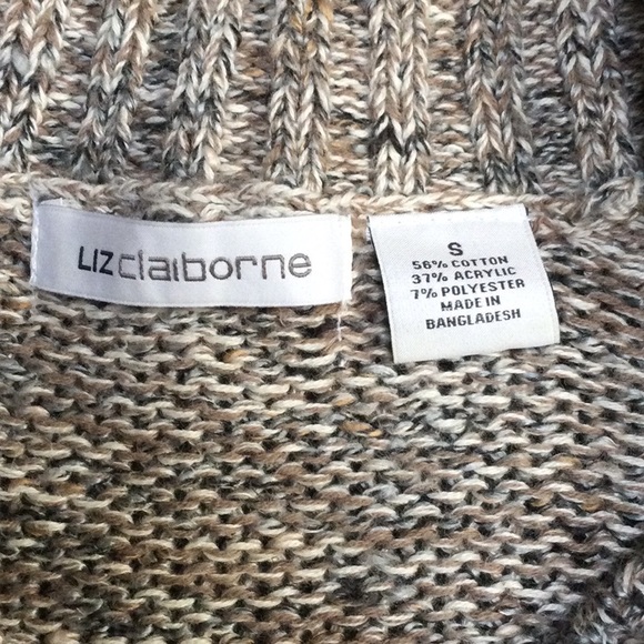 Liz Claiborne long sleeve zip V-neck multicolor sweater top - Picture 5 of 5